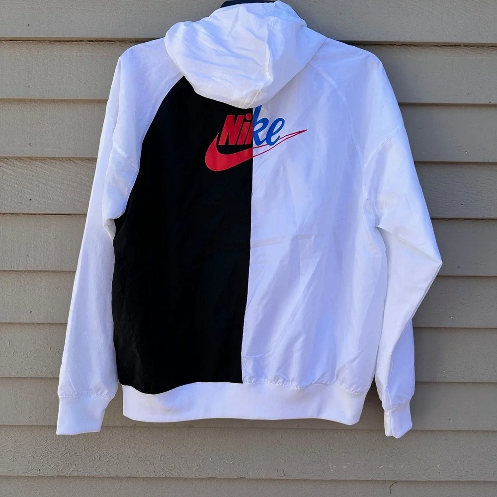 Nike Windrunner Jacket Mens Medium Black White DD4849 Sport Essentials